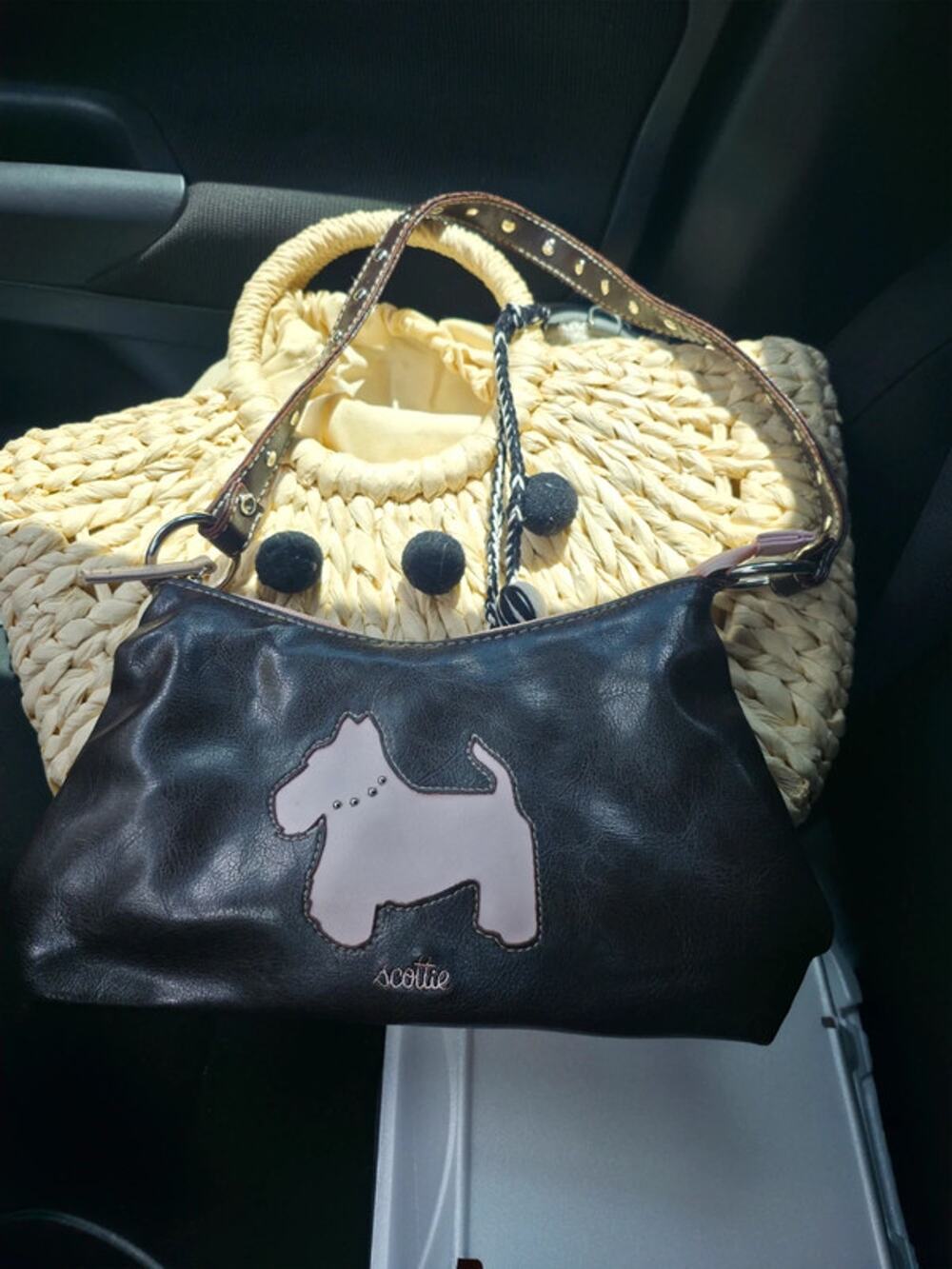 Vintage Y2K Fashion Express Black Scottie Dog Shoulder Bag 🐾